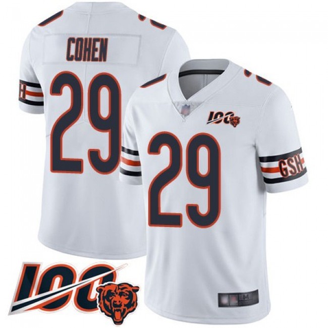 Nike Bears #29 Tarik Cohen White Men's Stitched NFL 100th Season Vapor Limited Jersey