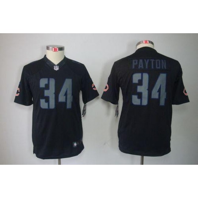 Chicago Bears #34 Walter Payton Black Impact Youth Stitched NFL Limited Jersey