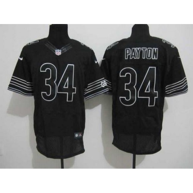 Nike Bears #34 Walter Payton Black Shadow Men's Stitched NFL Elite Jersey