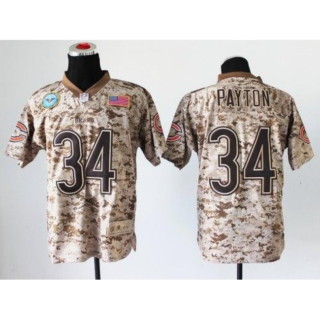 Nike Bears #34 Walter Payton Camo Men's Stitched NFL New Elite USMC Jersey