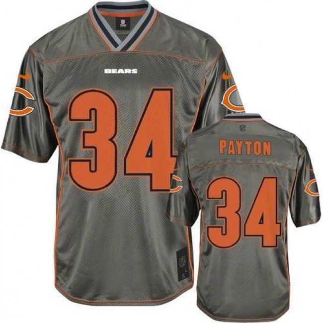 Chicago Bears #34 Walter Payton Grey Youth Stitched NFL Elite Vapor Jersey