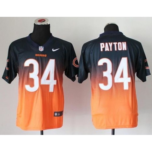 Nike Bears #34 Walter Payton Navy Blue/Orange Men's Stitched NFL Elite Fadeaway Fashion Jersey