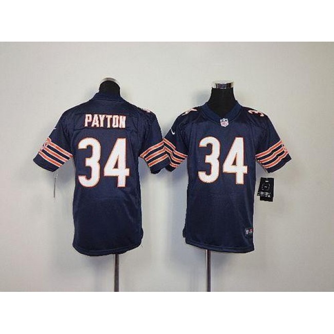 Chicago Bears #34 Walter Payton Navy Blue Team Color Youth Stitched NFL Elite Jersey
