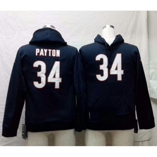Chicago Bears #34 Walter Payton Navy Blue Youth Pullover NFL Hoodie Jersey