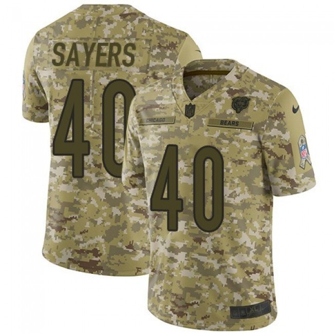 Nike Bears #40 Gale Sayers Camo Men's Stitched NFL Limited 2018 Salute To Service Jersey