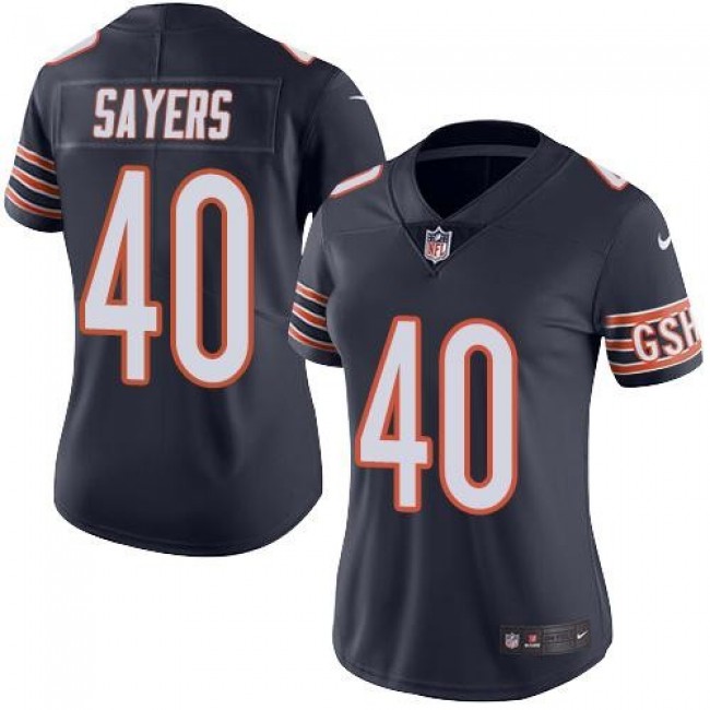 Women's Bears #40 Gale Sayers Navy Blue Team Color Stitched NFL Vapor Untouchable Limited Jersey