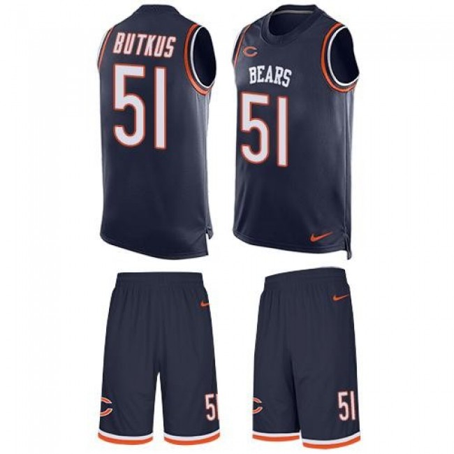 Nike Bears #51 Dick Butkus Navy Blue Team Color Men's Stitched NFL Limited Tank Top Suit Jersey