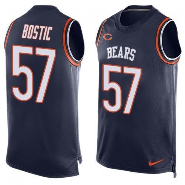Nike Bears #57 Jon Bostic Navy Blue Team Color Men's Stitched NFL Limited Tank Top Jersey