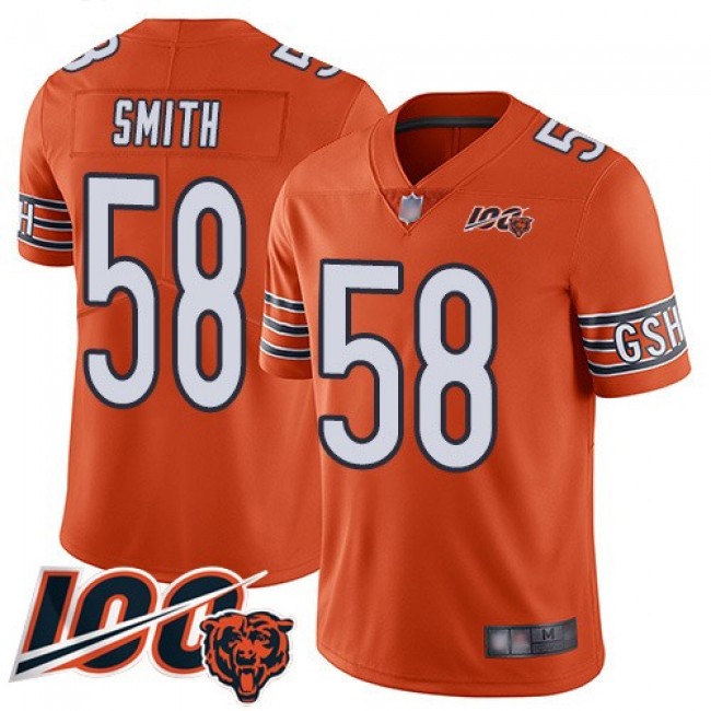 Nike Bears #58 Roquan Smith Orange Men's Stitched NFL Limited Rush 100th Season Jersey