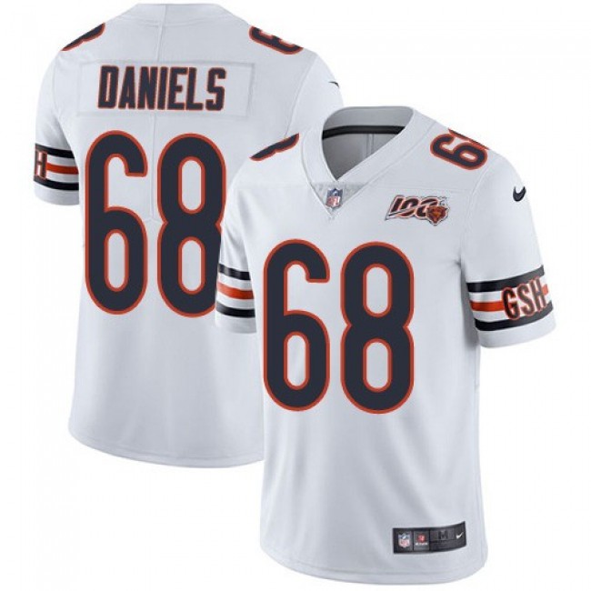 Nike Bears #68 James Daniels White Men's 100th Season Stitched NFL Vapor Untouchable Limited Jersey