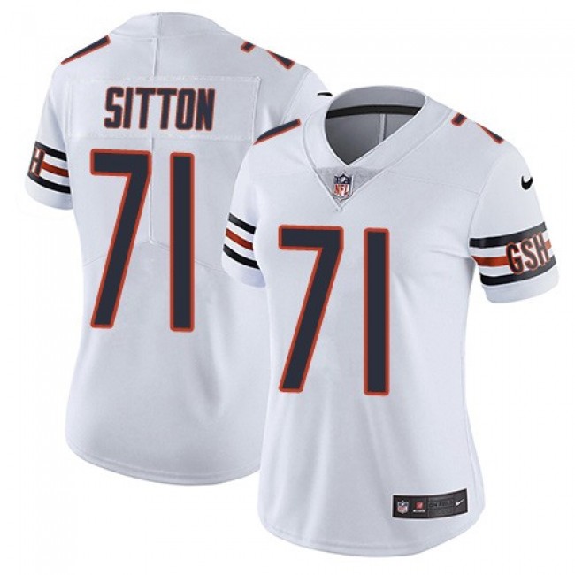 Women's Bears #71 Josh Sitton White Stitched NFL Vapor Untouchable Limited Jersey