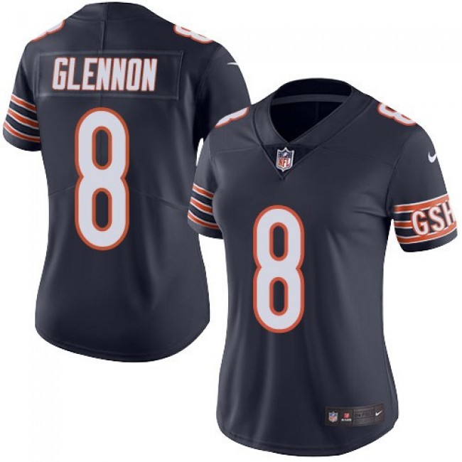 Women's Bears #8 Mike Glennon Navy Blue Team Color Stitched NFL Vapor Untouchable Limited Jersey