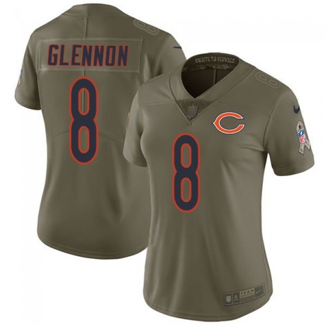 Women's Bears #8 Mike Glennon Olive Stitched NFL Limited 2017 Salute to Service Jersey