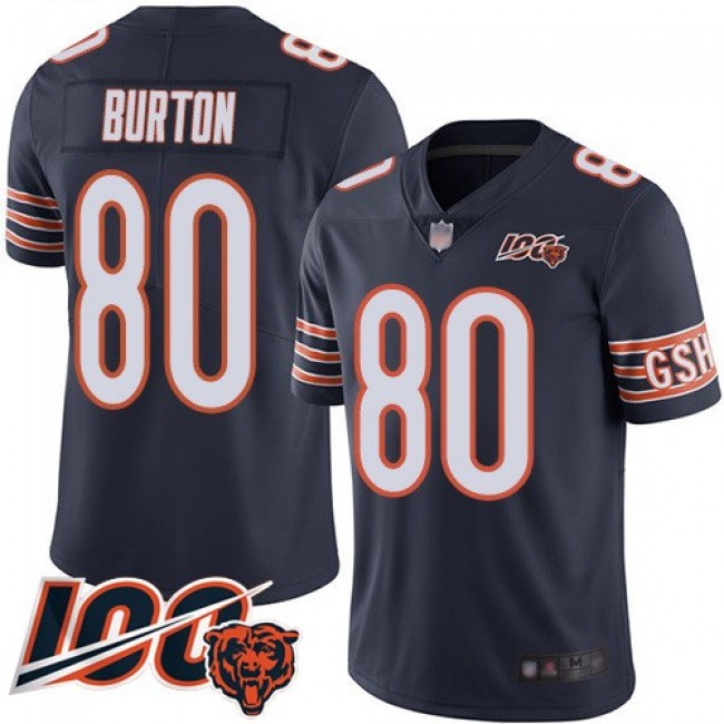 Nike Bears #80 Trey Burton Navy Blue Team Color Men's Stitched NFL 100th Season Vapor Limited Jersey