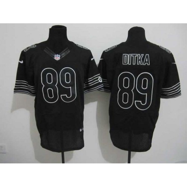 Nike Bears #89 Mike Ditka Black Shadow Men's Stitched NFL Elite Jersey