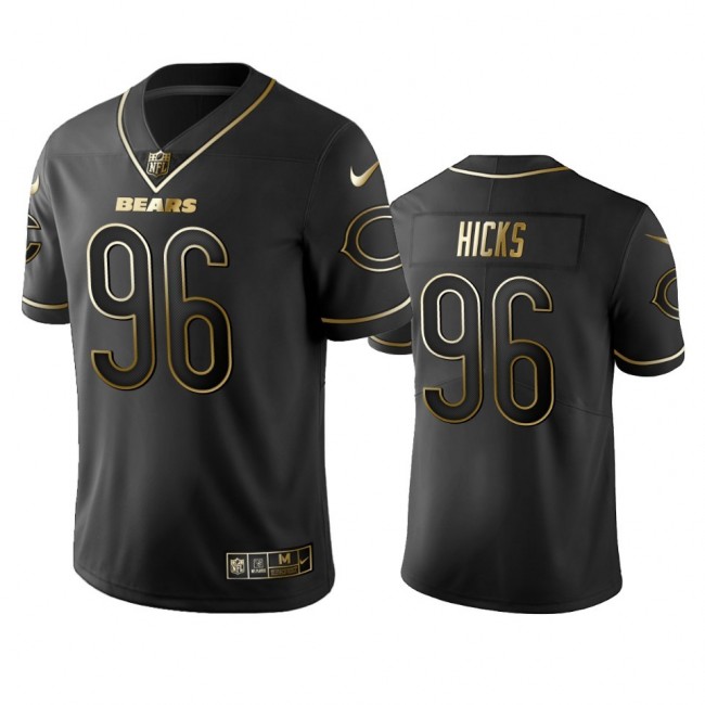 Nike Bears #96 Akiem Hicks Black Golden Limited Edition Stitched NFL Jersey