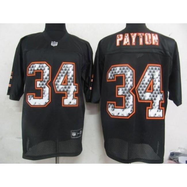 Sideline Black United Bears #34 Walter Payton Black Stitched NFL Jersey