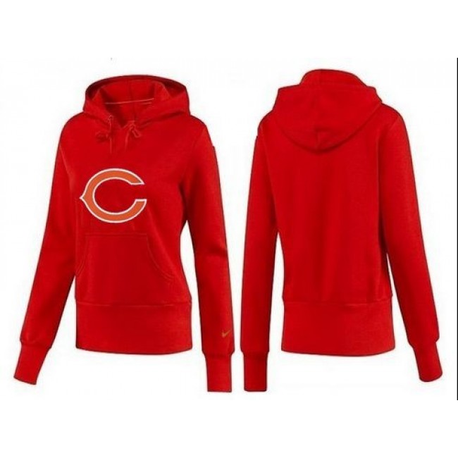 Women's Chicago Bears Logo Pullover Hoodie Red Jersey