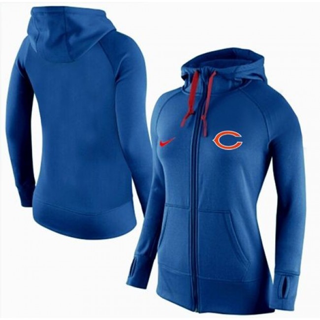 Women's Chicago Bears Full-Zip Hoodie Blue Jersey