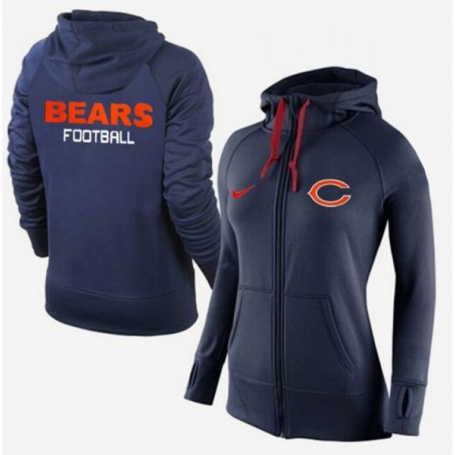 Women's Chicago Bears Full-Zip Hoodie Dark Blue Jersey