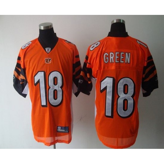 Bengals #18 A.J. Green Orange Stitched NFL Jersey