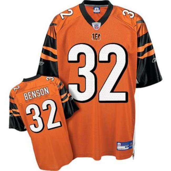 Bengals #32 Cedric Benson Orange Stitched NFL Jersey