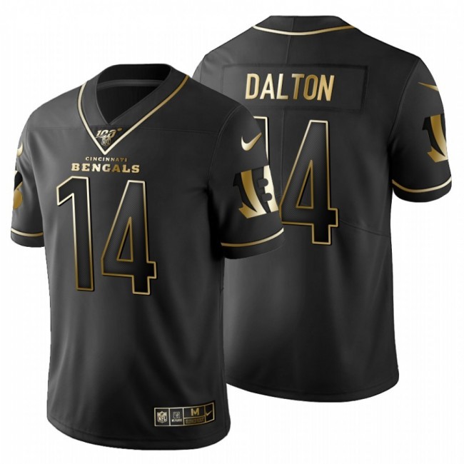 Cincinnati Bengals #14 Andy Dalton Men's Nike Black Golden Limited NFL 100 Jersey