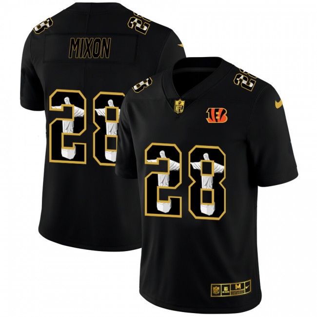 Cincinnati Bengals #28 Joe Mixon Men's Nike Carbon Black Vapor Cristo Redentor Limited NFL Jersey