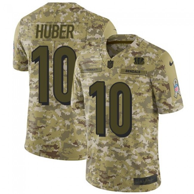 Nike Bengals #10 Kevin Huber Camo Men's Stitched NFL Limited 2018 Salute To Service Jersey