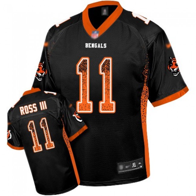 Nike Bengals #11 John Ross III Black Team Color Men's Stitched NFL Elite Drift Fashion Jersey