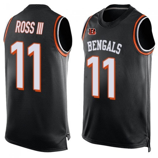 Nike Bengals #11 John Ross III Black Team Color Men's Stitched NFL Limited Tank Top Jersey