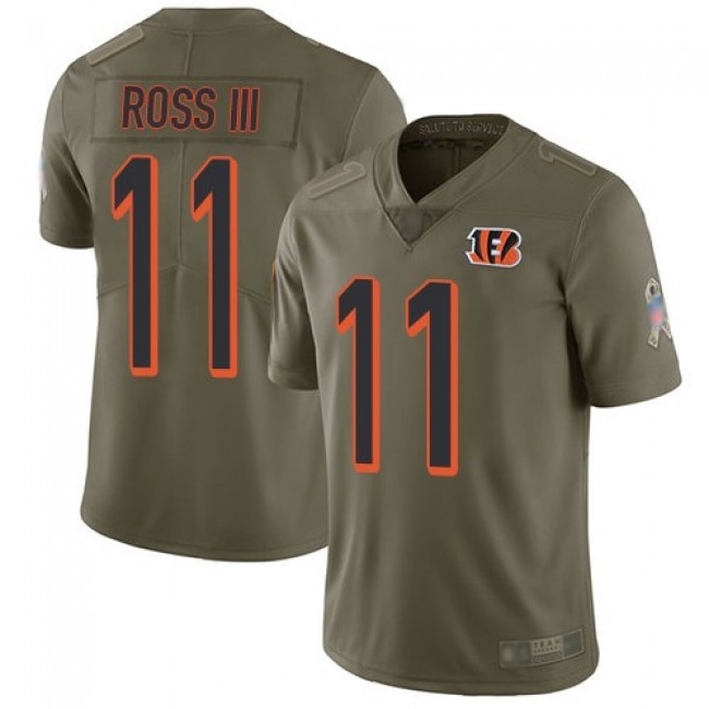 Nike Bengals #11 John Ross III Olive Men's Stitched NFL Limited 2017 Salute To Service Jersey