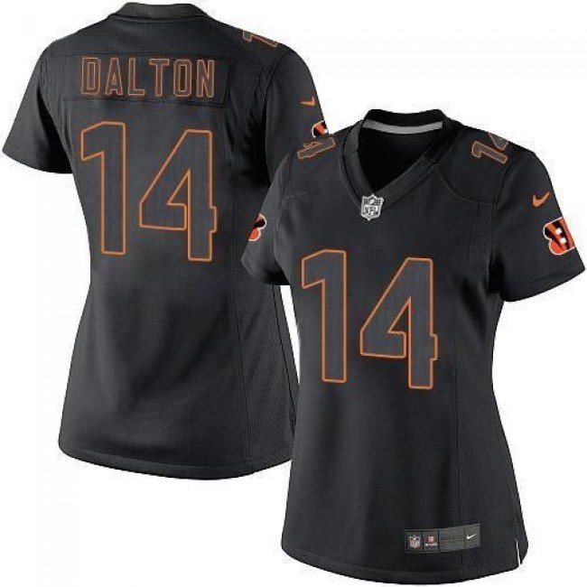 Women's Bengals #14 Andy Dalton Black Impact Stitched NFL Limited Jersey