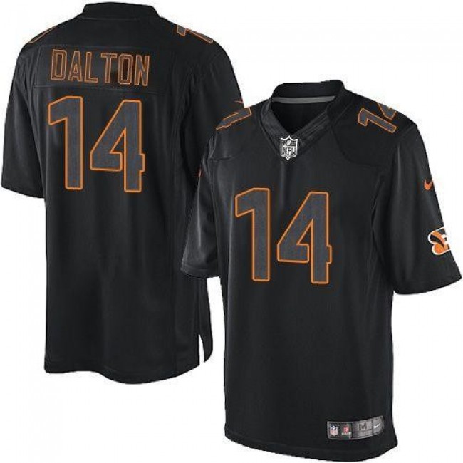 Nike Bengals #14 Andy Dalton Black Men's Stitched NFL Impact Limited Jersey
