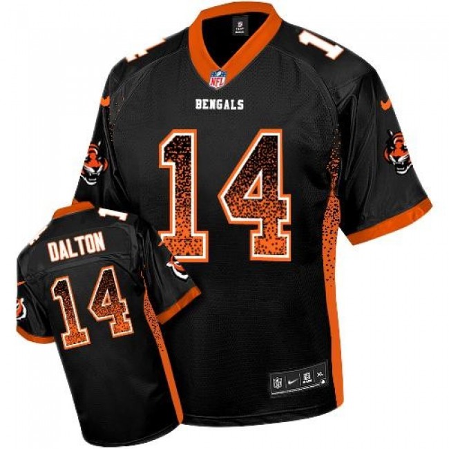 Nike Bengals #14 Andy Dalton Black Team Color Men's Stitched NFL Elite Drift Fashion Jersey
