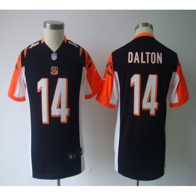 Cincinnati Bengals #14 Andy Dalton Black Team Color Youth NFL Game Jersey