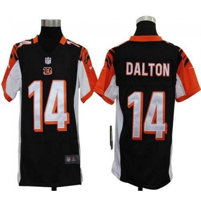 Cincinnati Bengals #14 Andy Dalton Black Team Color Youth Stitched NFL Elite Jersey