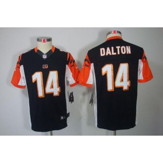 Cincinnati Bengals #14 Andy Dalton Black Team Color Youth Stitched NFL Limited Jersey