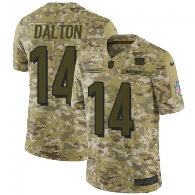 Nike Bengals #14 Andy Dalton Camo Men's Stitched NFL Limited 2018 Salute To Service Jersey