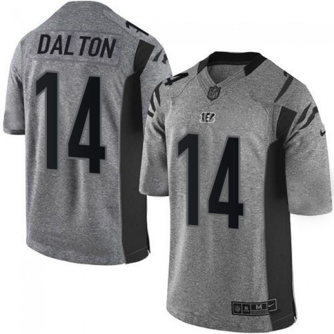 Nike Bengals #14 Andy Dalton Gray Men's Stitched NFL Limited Gridiron Gray Jersey
