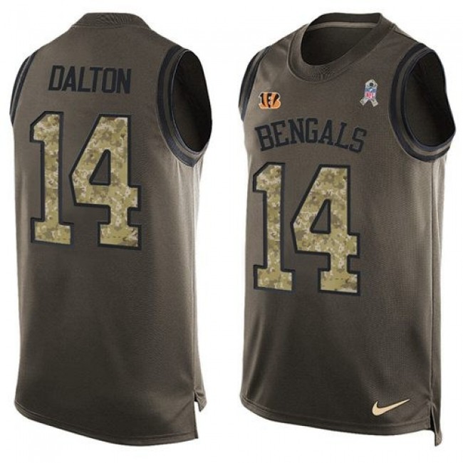 Nike Bengals #14 Andy Dalton Green Men's Stitched NFL Limited Salute To Service Tank Top Jersey