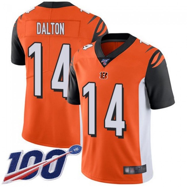 Nike Bengals #14 Andy Dalton Orange Alternate Men's Stitched NFL 100th Season Vapor Limited Jersey