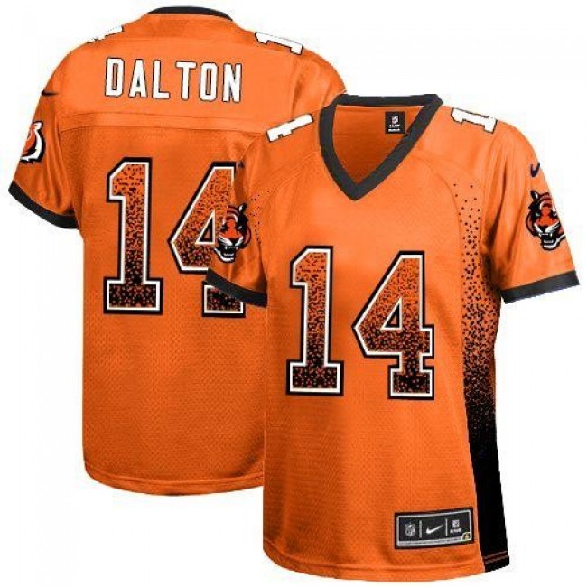 Women's Bengals #14 Andy Dalton Orange Alternate Stitched NFL Elite Drift Jersey