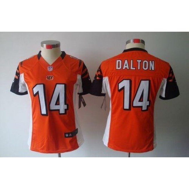 Women's Bengals #14 Andy Dalton Orange Alternate Stitched NFL Limited Jersey