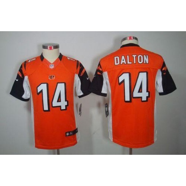 Cincinnati Bengals #14 Andy Dalton Orange Alternate Youth Stitched NFL Limited Jersey