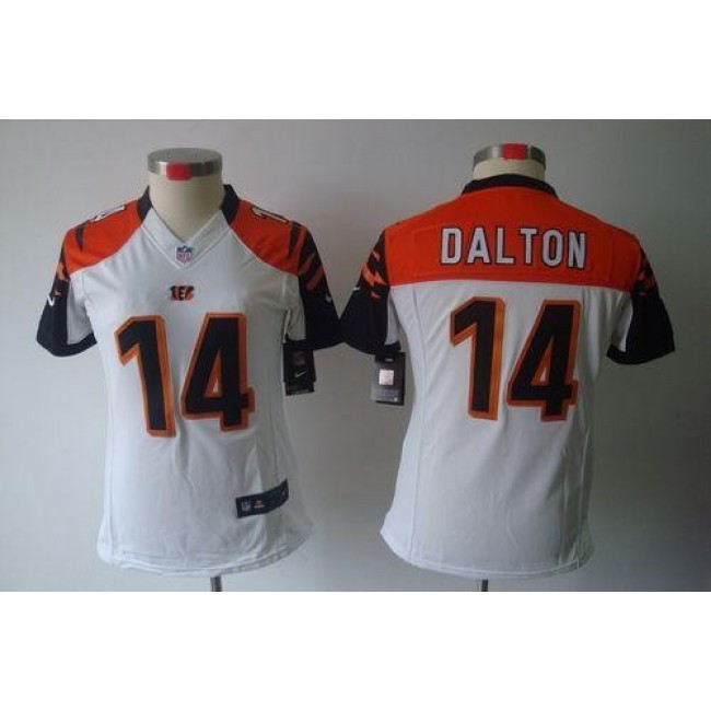 Women's Bengals #14 Andy Dalton White Stitched NFL Limited Jersey