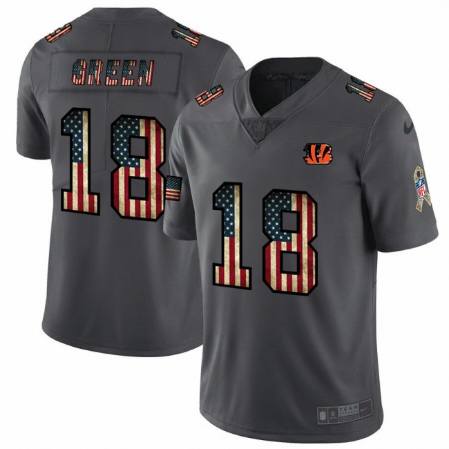 Nike Bengals #18 A.J. Green 2018 Salute To Service Retro USA Flag Limited NFL Jersey
