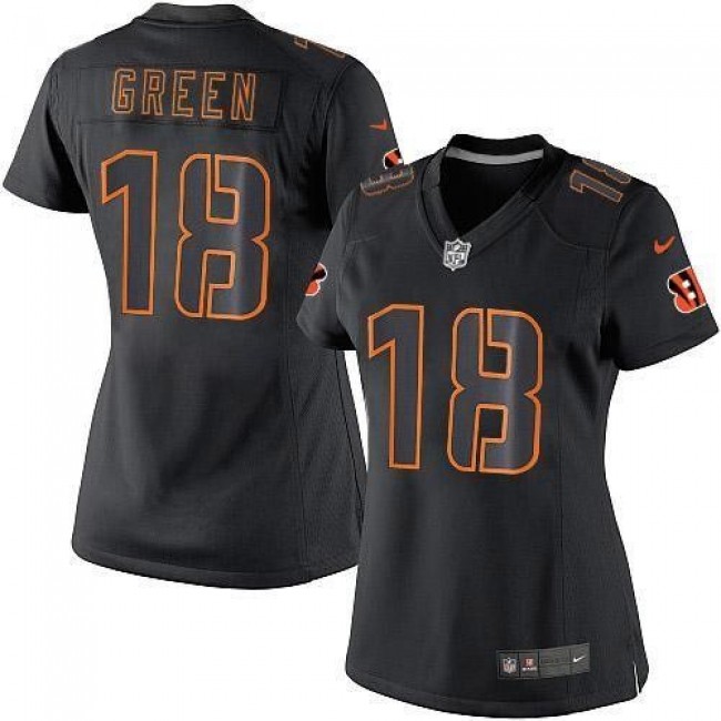 Women's Bengals #18 AJ Green Black Impact Stitched NFL Limited Jersey