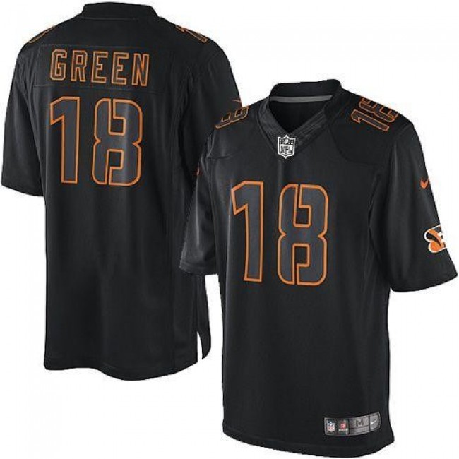 Nike Bengals #18 A.J. Green Black Men's Stitched NFL Impact Limited Jersey