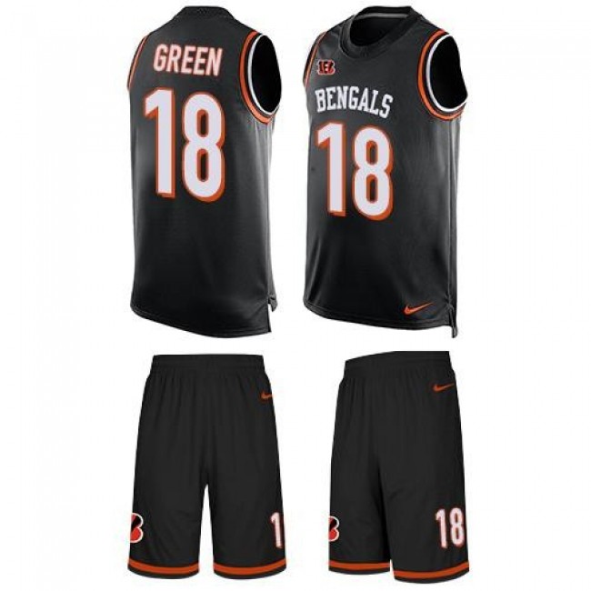 Nike Bengals #18 A.J. Green Black Team Color Men's Stitched NFL Limited Tank Top Suit Jersey